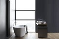 Modern grey bathroom interior Royalty Free Stock Photo