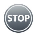 Modern grey circular stop button vector icon for web interface design Royalty Free Stock Photo