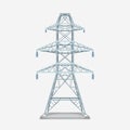 Modern grey electric tower isolated on white