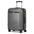 Modern Grey Hardshell Suitcase on White Background Royalty Free Stock Photo