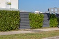 modern grey wooden garden fence