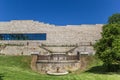 Modern Grimmwelt building on top of the Weinberg hill