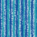 Modern grunge striped vector seamless pattern background. Backdrop of vertical painterly alternating stripes of blue