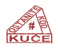 Modern grungy triangular shape. Futuristic design element with form of stamp.