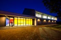 Modern gym building at night Royalty Free Stock Photo