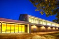 Modern gym building at night Royalty Free Stock Photo