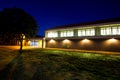 Modern gym building at night Royalty Free Stock Photo