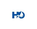 Modern H2o or H20 Letter Water Bubble Logo Design