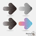 Modern halftone and stippling arrows set