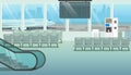 Modern Hall or Airport Waiting Room Cartoon Vector