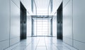 modern hall with elevator in business centre or office building Royalty Free Stock Photo