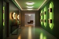 Modern hallway furniture neon. Generate Ai