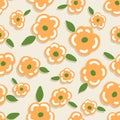 Modern Hand Draw Flower Vector Background Pattern Seamless Royalty Free Stock Photo