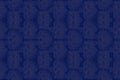 The modern hand drawn digital created paisley seamless pattern on dark blue background Royalty Free Stock Photo