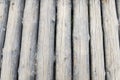 Modern Hand Hewn Natural Log Cabin Wall Facade Fragment Texture. Rustic Log Wall Horizontal Timber Background