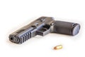 Modern handgun white background isolated close up Royalty Free Stock Photo