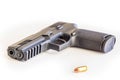 Modern handgun white background isolated close up Royalty Free Stock Photo