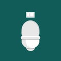 Modern hanging toilet with installation on the wall in the style of flat. Royalty Free Stock Photo