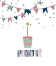 Modern Happy birthday greeting card background design. Royalty Free Stock Photo