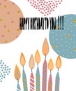 Modern Happy birthday greeting card background design. Royalty Free Stock Photo