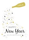 Happy New Year 2019 Greeting Card on white background Royalty Free Stock Photo