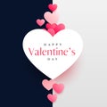 Modern happy valentine`s day greeting card design template Royalty Free Stock Photo