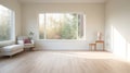 Minimalist Empty Room With Wood Floor And Window