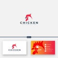 Modern Head Chicken logo simple