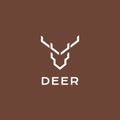 Modern head deer horned logo design