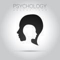 Modern head logo of Psychology. Profile Human. Creative style. Logotype in vector.