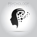Modern head logo of Psychology. Profile Human. Creative style. Logotype in vector.
