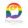 Modern head logo Sign of Psychology. Human in a circle. Creative style. Icon in vector. Design Brand logotype company