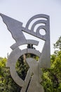 Modern Head metal sculpture by Roy Lichtenstein in Daniel Garden, Kikar Safra Square, Jerusalem, Israel