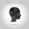 Modern head puzzle logo of Psychology. Profile Human. Creative style. Logotype in vector. Royalty Free Stock Photo