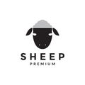 Modern head sheep black logo