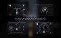 Modern head up display and elements for it. Vector Illustration Royalty Free Stock Photo