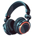 Modern headphones in black design