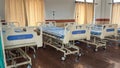 modern healthcare ward interior with empty patient beds Royalty Free Stock Photo