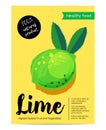 Modern healthy food poster with lime.