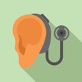 Modern hearing aid icon flat vector. Tool deafness mute