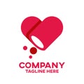 Modern heart capsule and pharmacy logo