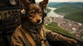 The modern helicopter, standing on the puppy, opens a breathtaking view of the city, like a windo