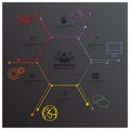 Modern Hexagon Geometric Line Shape Business Infographic