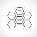 Modern hexagon web design isolated on white background