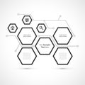 Modern hexagon web design isolated on white background