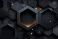 Modern Hexagonal Abstract Art with Geometric Patterns and Illuminated Details for Design Generative AI Royalty Free Stock Photo