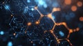 A modern hexagonal framework illuminated with advanced tech features.
