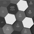 Modern Hexagonal Multipurpose Infographic Template with Image Placeholders Royalty Free Stock Photo