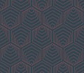Modern Hexagonal Outline Seamless Pattern Vector Techno Rave Abstract Background