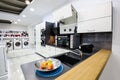 Modern hi-tek kitchen, clean interior design Royalty Free Stock Photo
